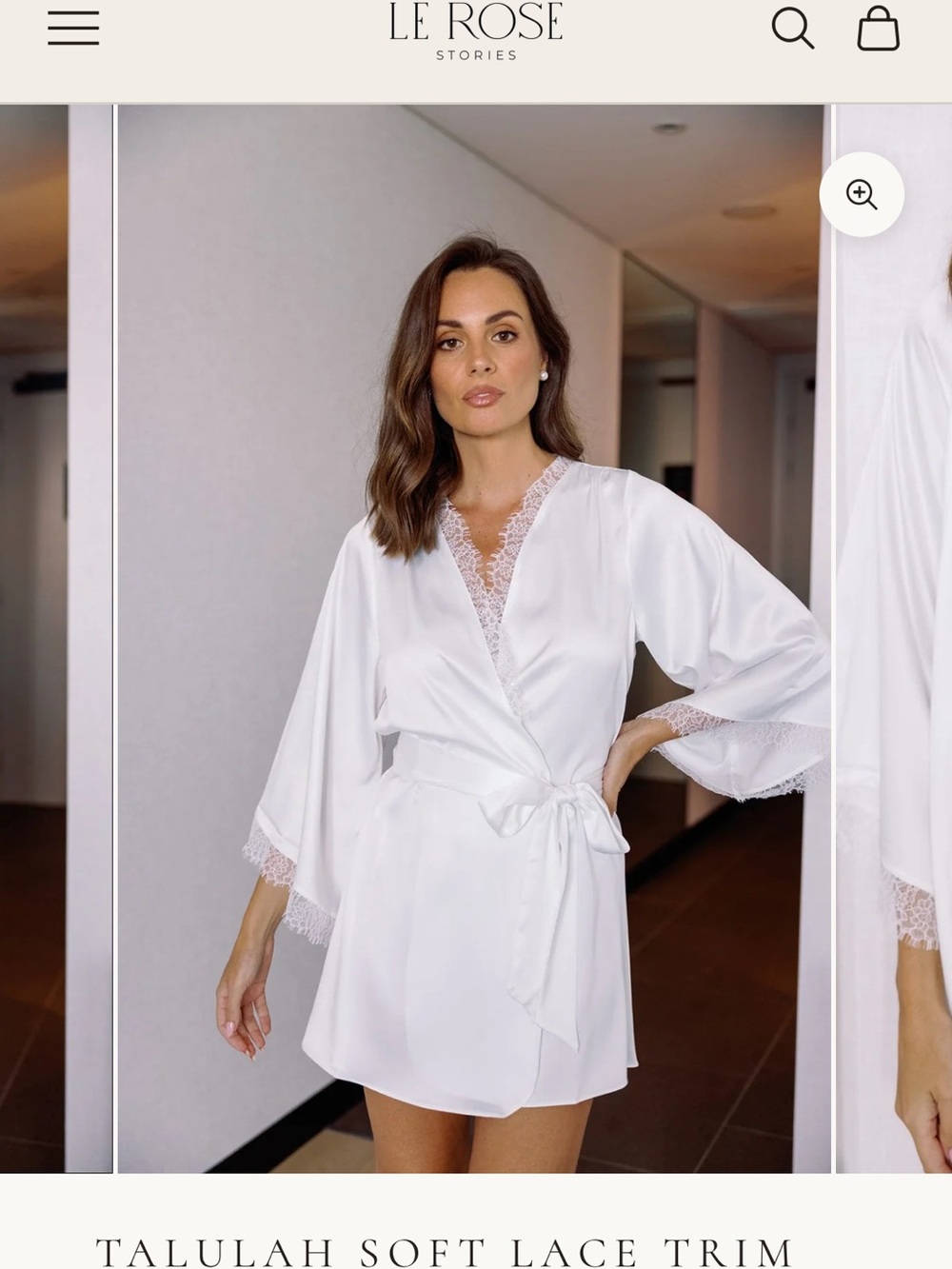 Le Rose Talulah Soft Lace Trim Bridesmaids Robe